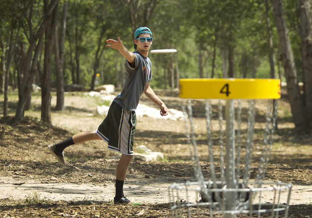 Camp Olympic disc golf course is the result of a volunteer group spearheading the effort. Bear Creek Mountain Resort donated the baskets.